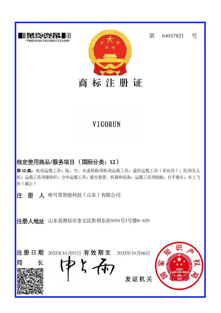 Trademark Registration Certificate